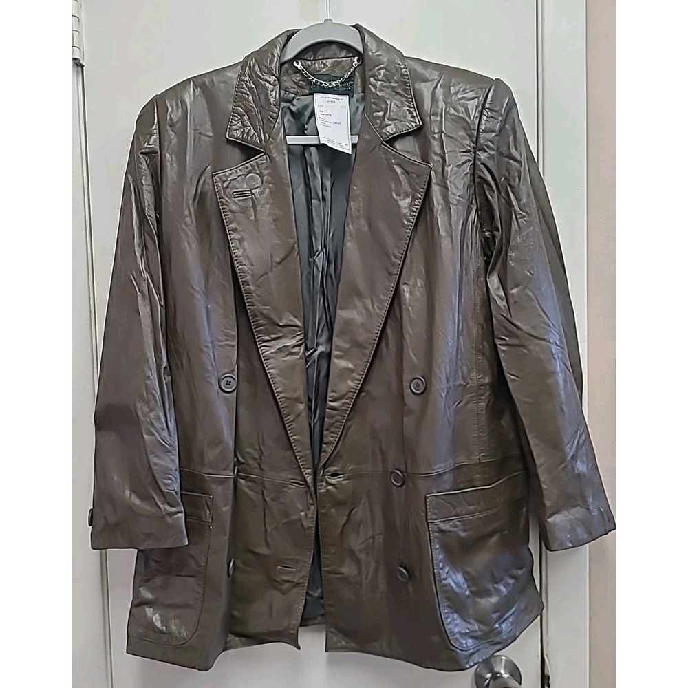 Vtg harve benard by benard holtzman Brown leather  jacket style  Women's Size‎ 8